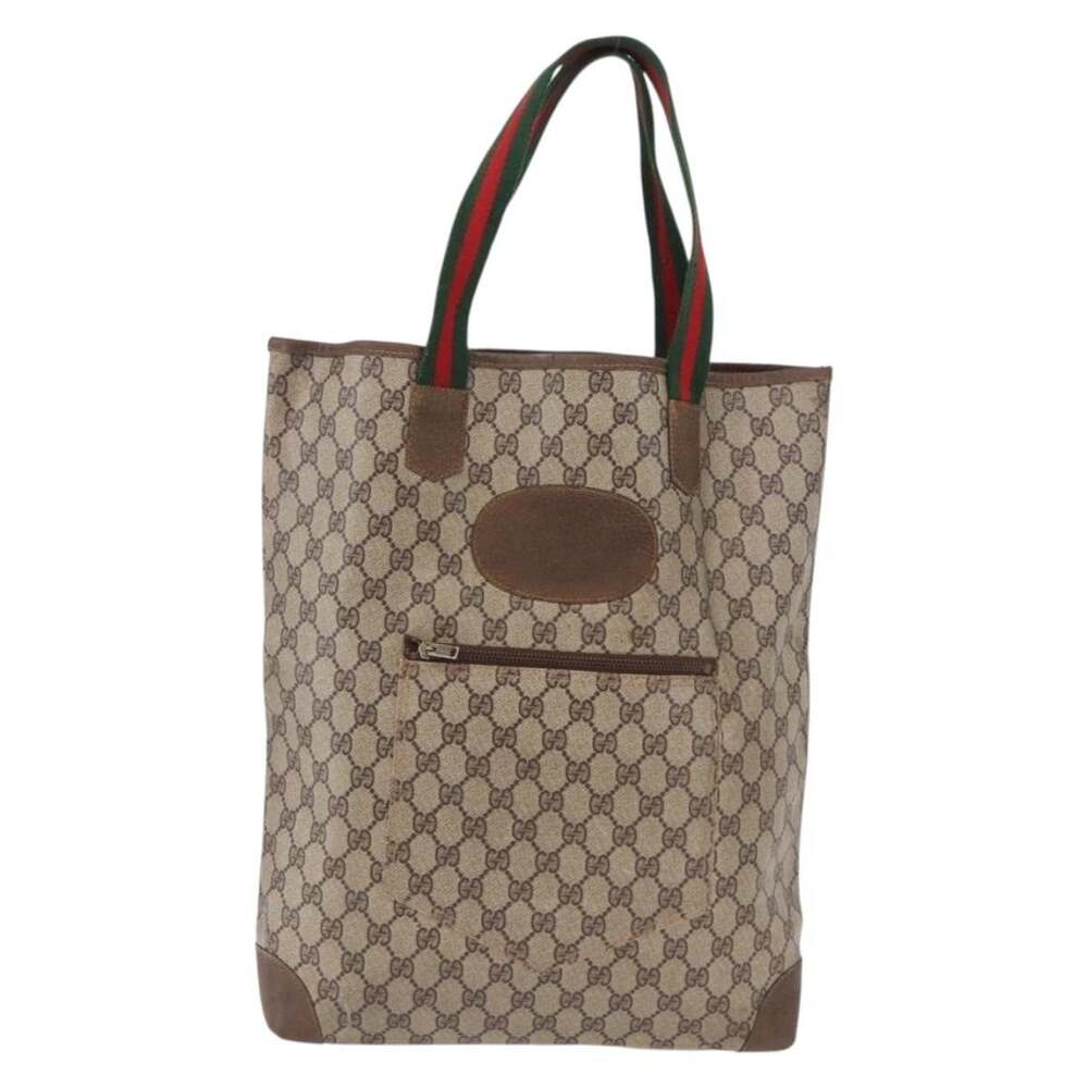 Gucci GG Supreme Web Tote Beige